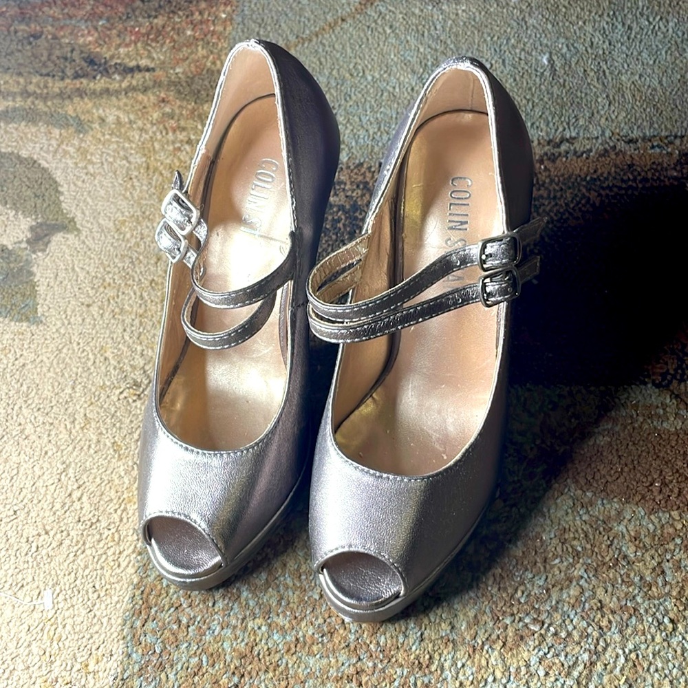 Silver high heels